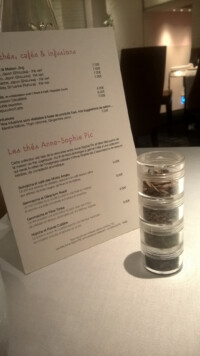 Carte des cafés La Dame de Pic, carte des cafés et des thés